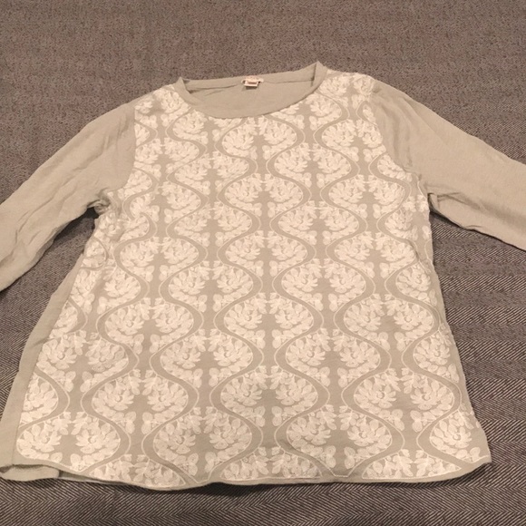 J. Crew Factory Tops - Long sleeve tee with embroidered front panel